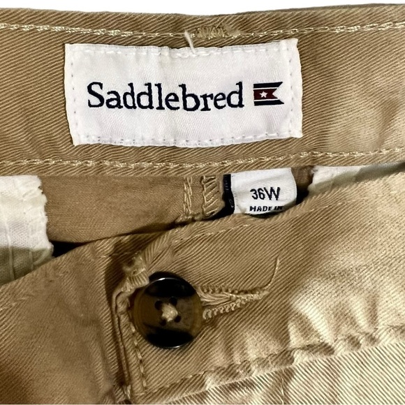 Saddlebred Men’s 11” Stretch Twill Shorts Khaki Size 36W - Picture 2 of 8
